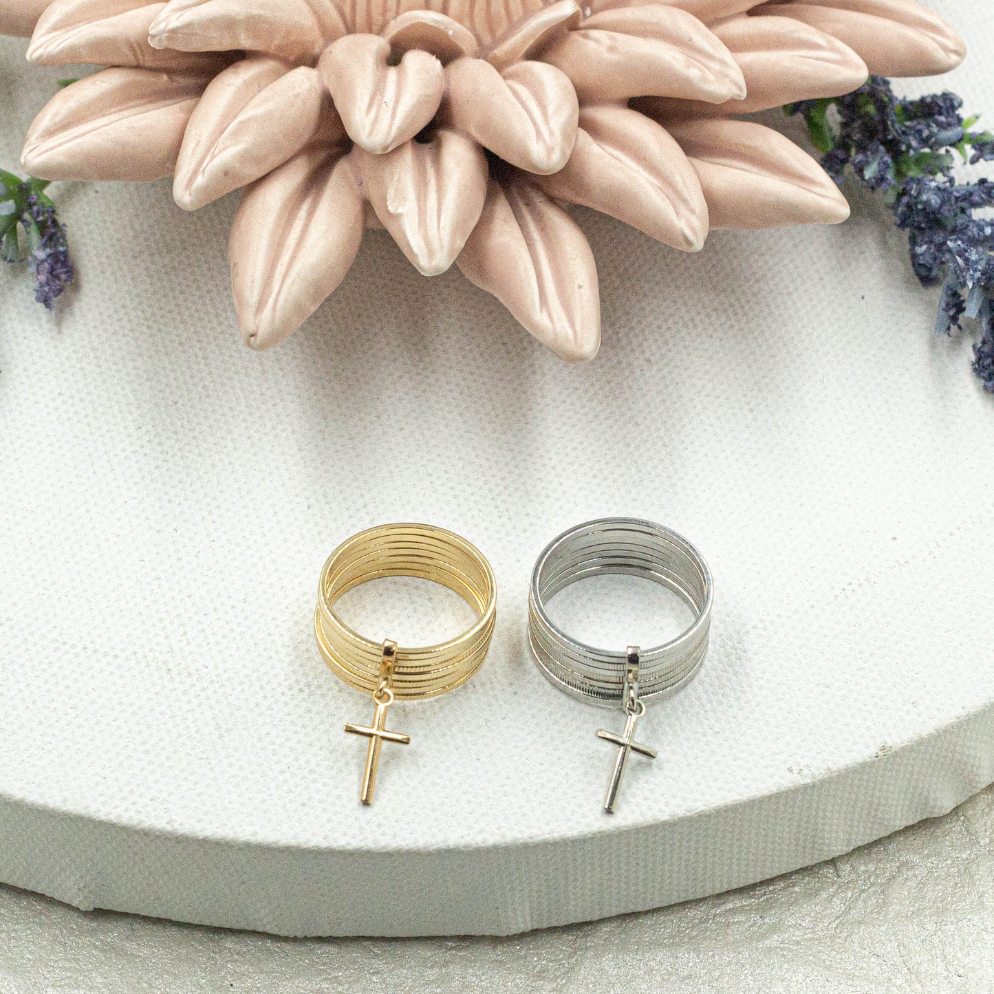 Weekly Dangle Cross Ring