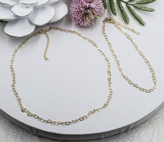 Heart Intertwined Choker & Anklet Set