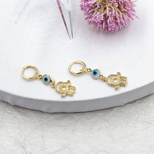 Hamsa Hand Huggie Earrings