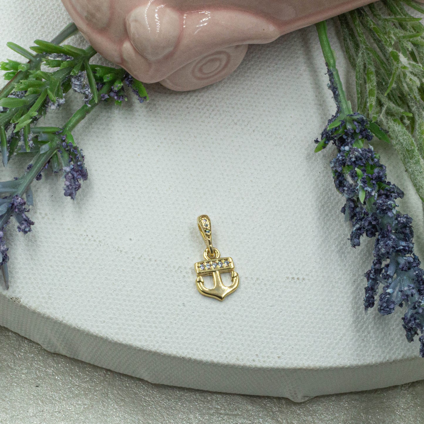 Cz Anchor Pendant