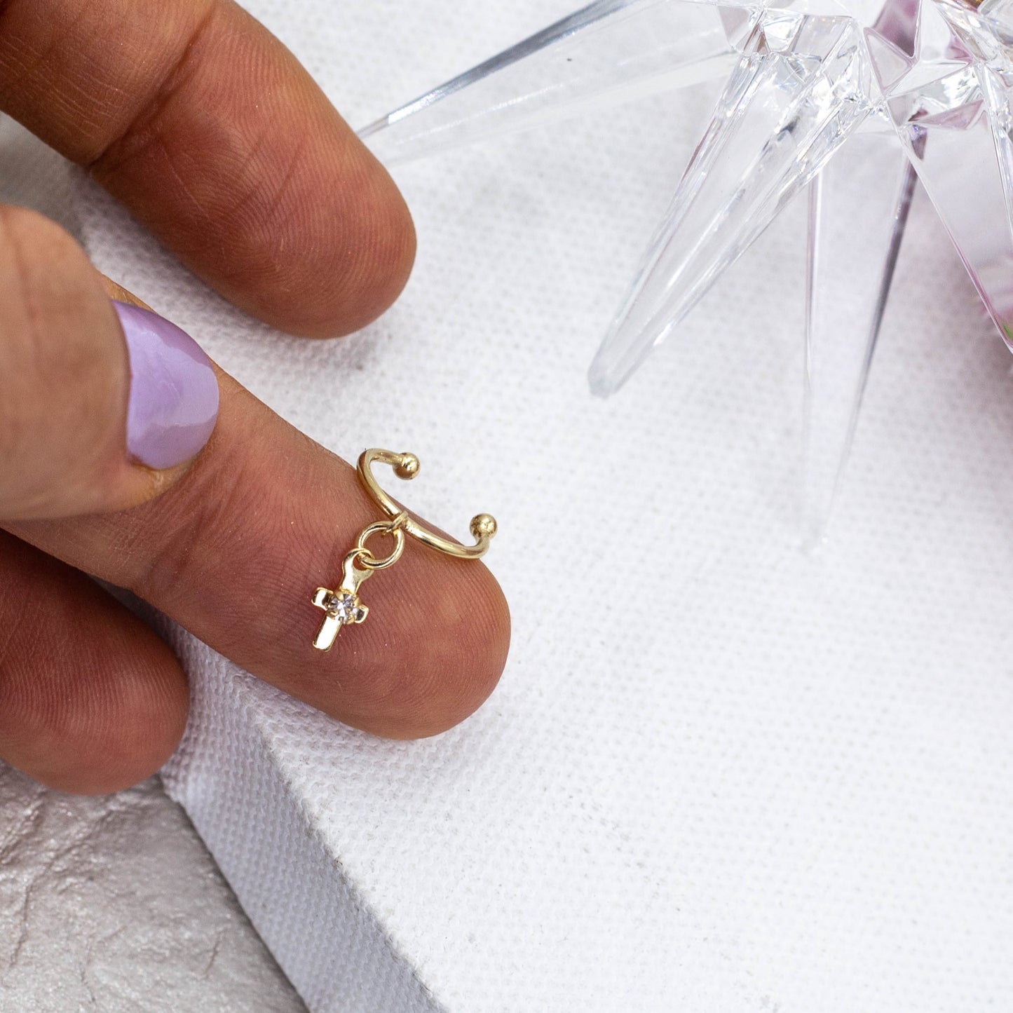 Cross Cuff Earrings | Ear Cuff no Piercing
