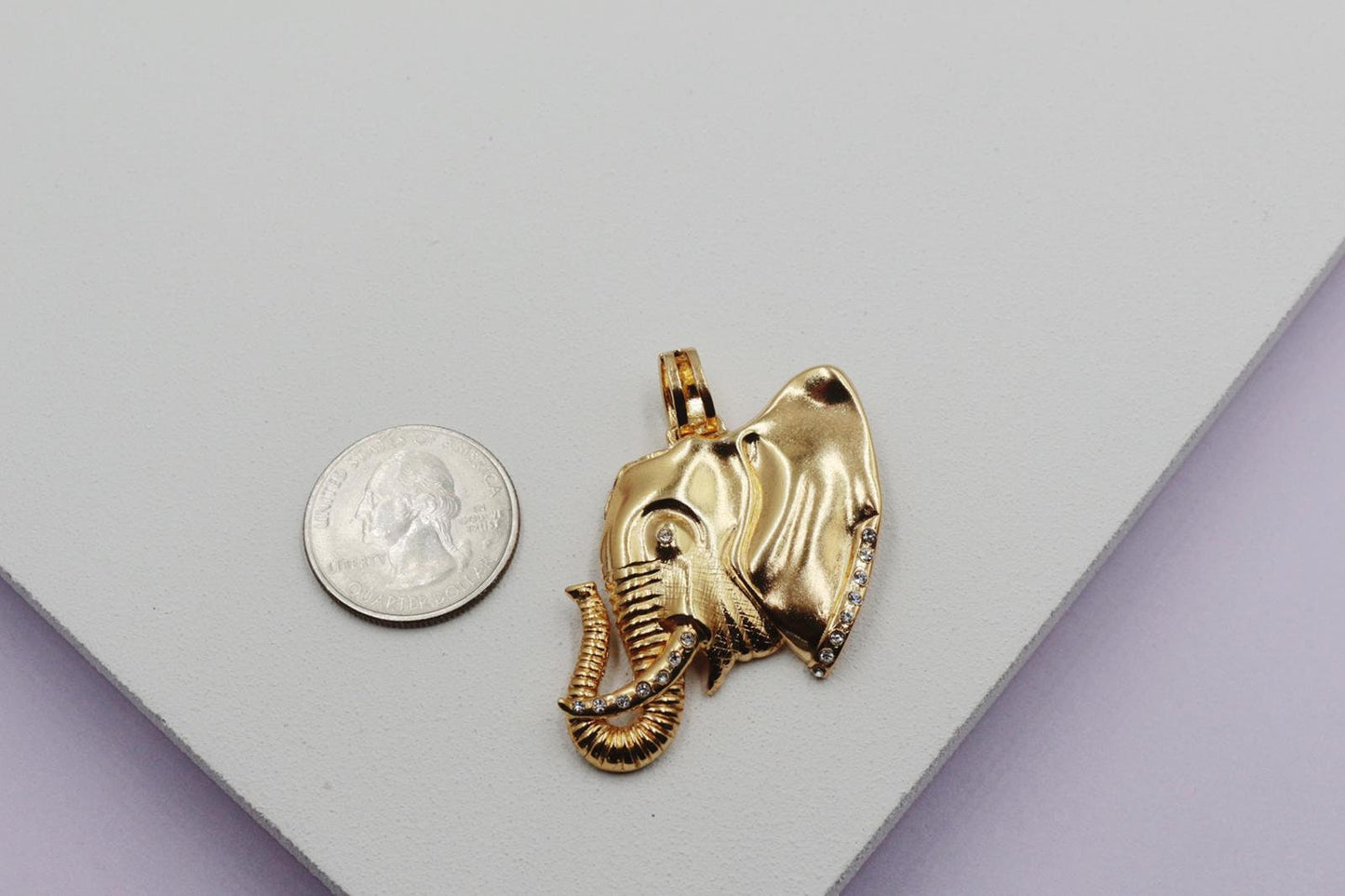 Elephant with Cubic Zirconia Accents Pendant