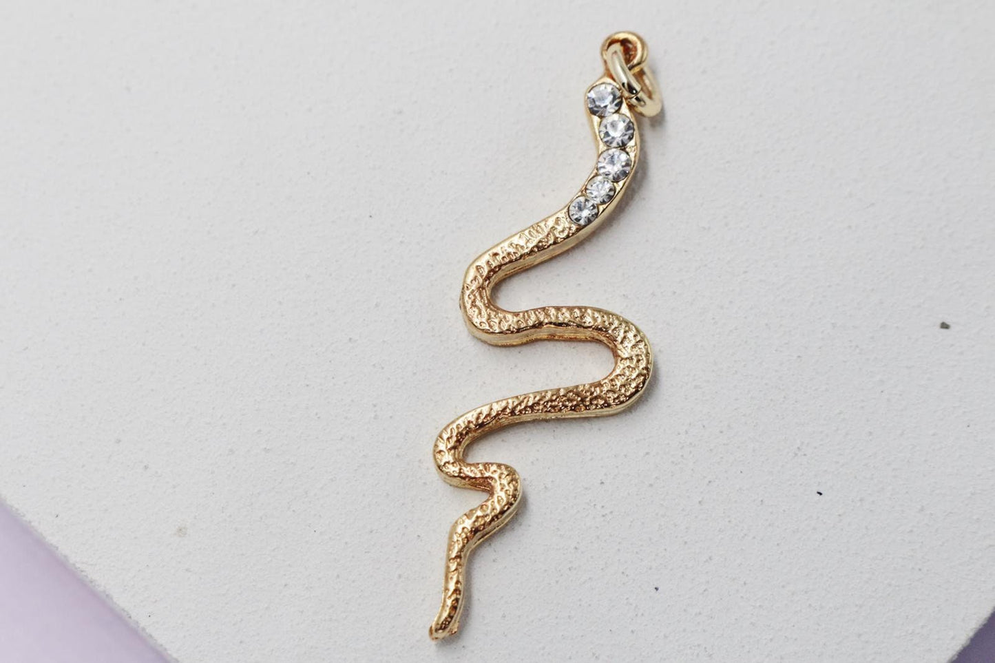 Long Snake with Cubic Zirconia Stone Accents Pendant