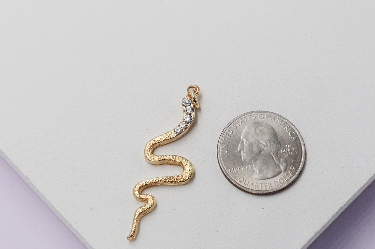 Long Snake with Cubic Zirconia Stone Accents Pendant