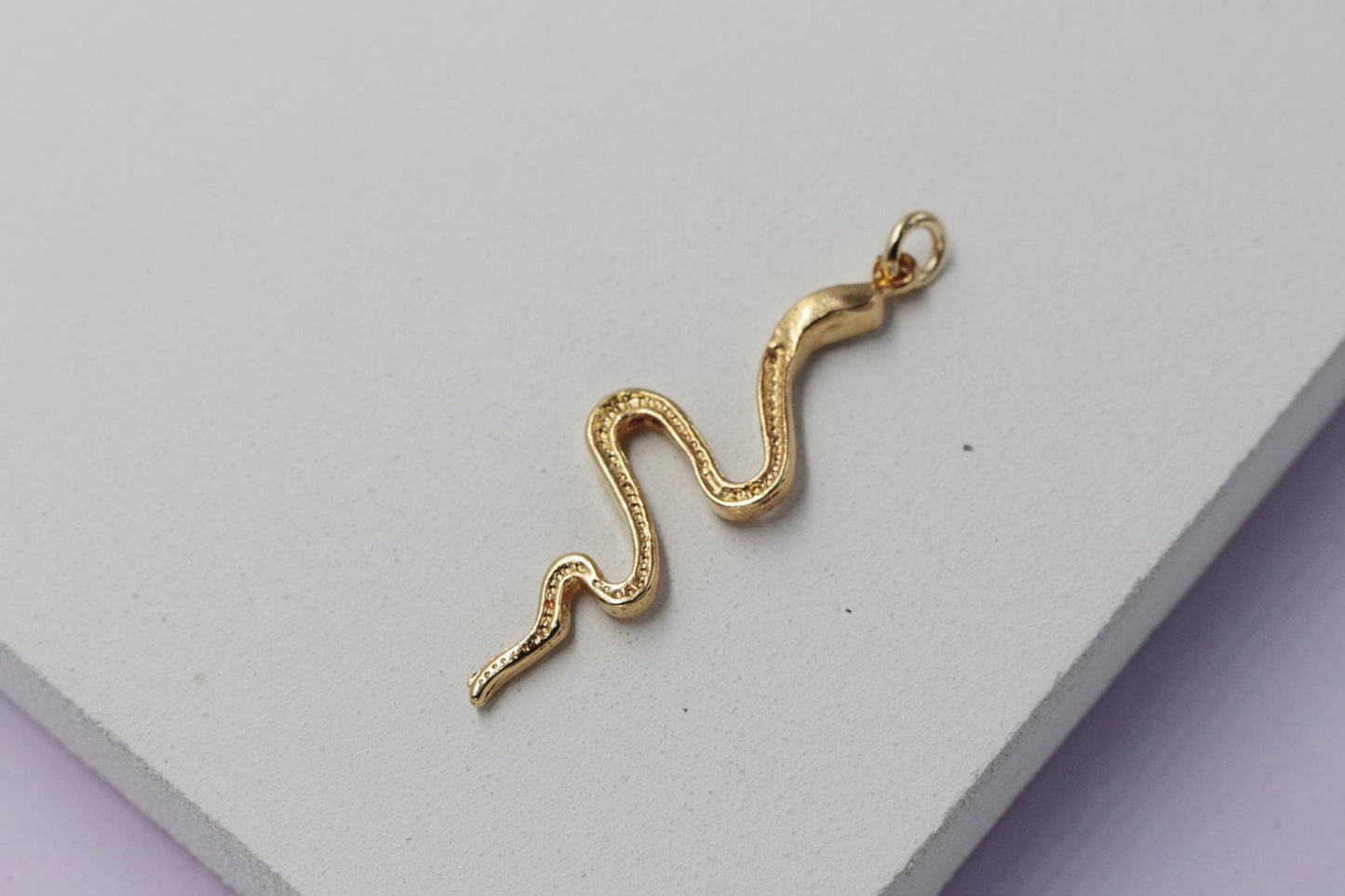Long Snake with Cubic Zirconia Stone Accents Pendant