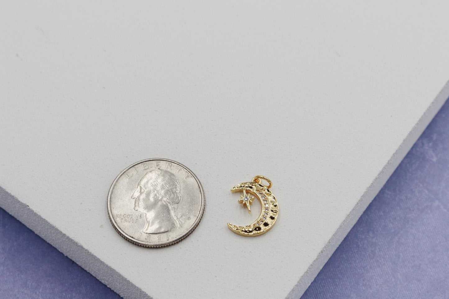 Moon Crescent with Bursting Star Pendant