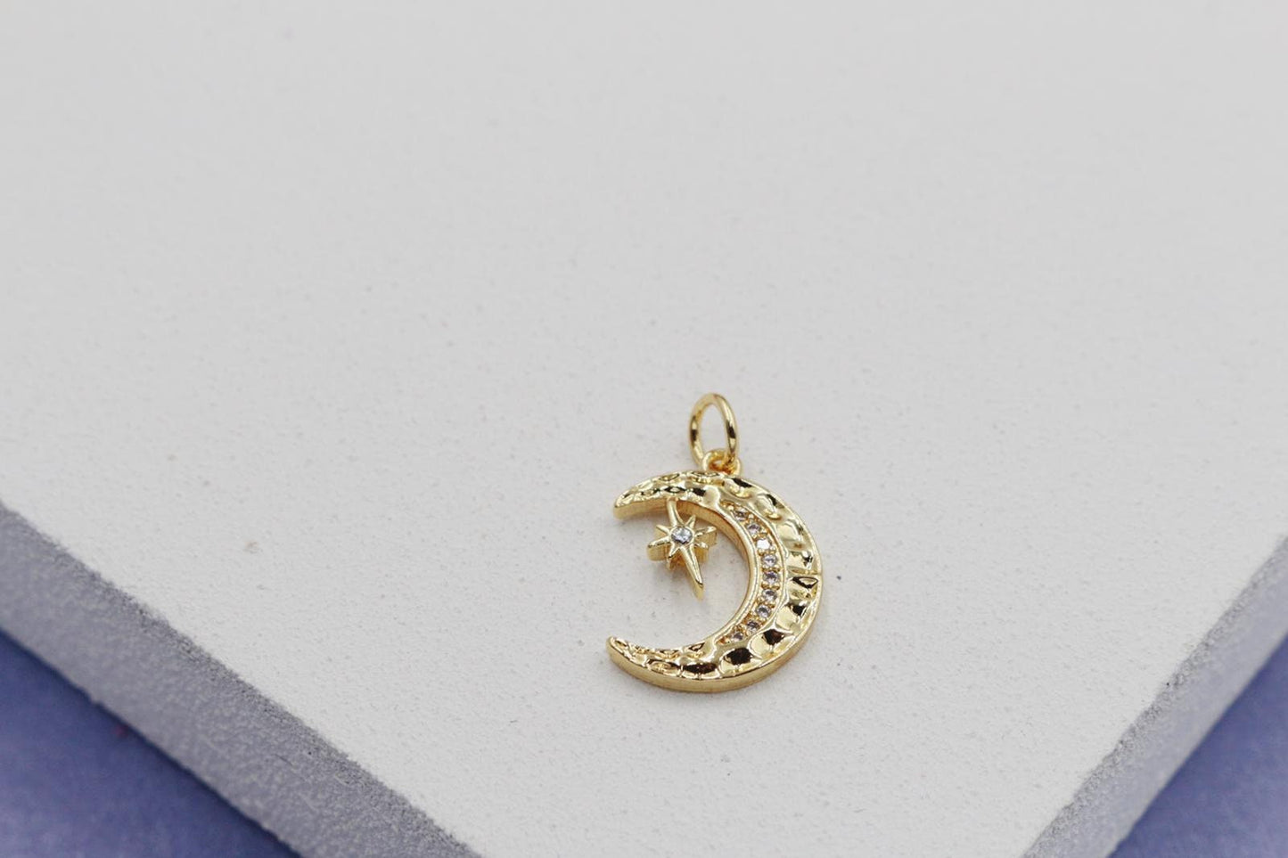 Moon Crescent with Bursting Star Pendant