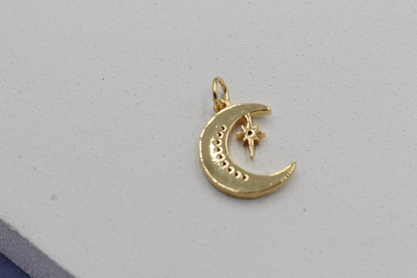 Moon Crescent with Bursting Star Pendant