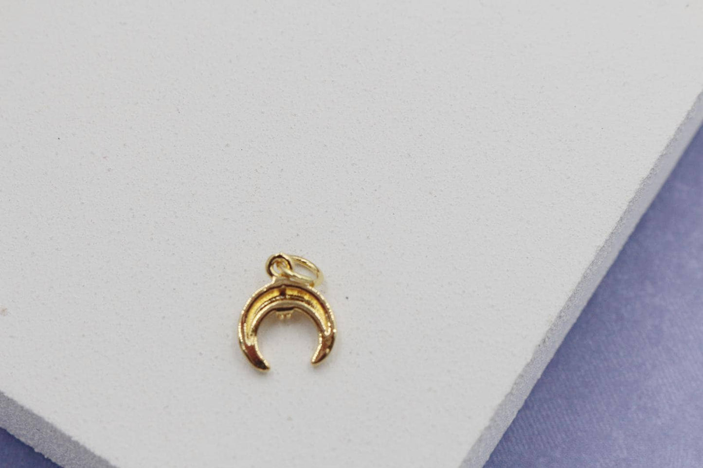 Crescent Moon with Cubic Zirconia Celestial Sparkle Detail Pendant
