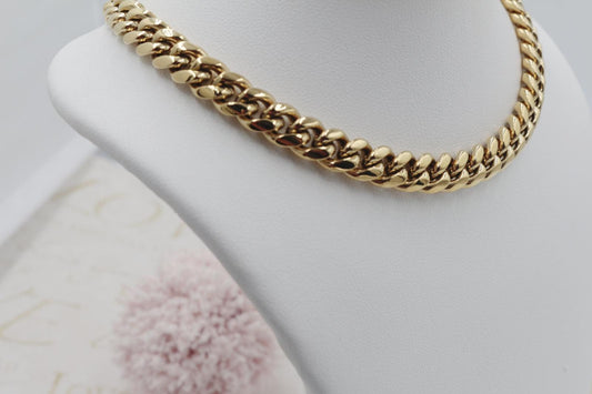 Cuban Link Chain with Open Box Clasp Choker & Necklace 6mm, 8mm, 10mm, 14mm