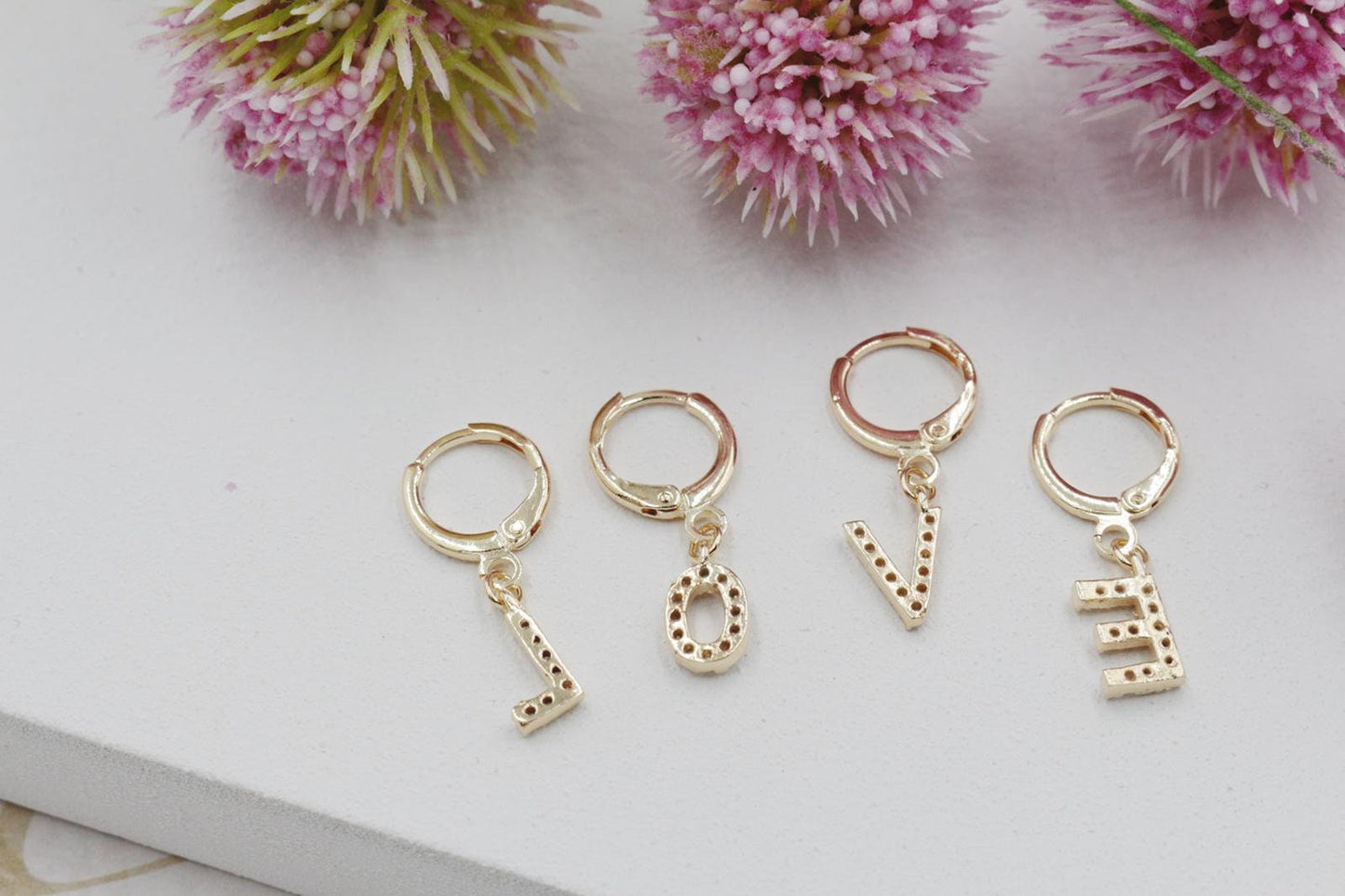 A-Z Initial Letters Huggies Earrings