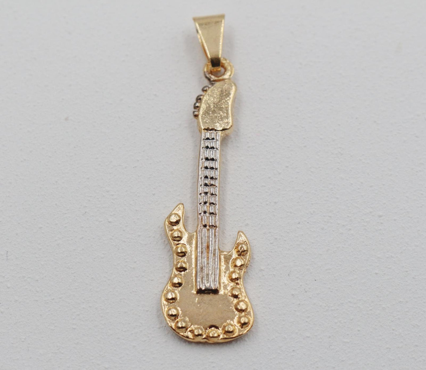 Electric Guitar Silver Strings Pendant