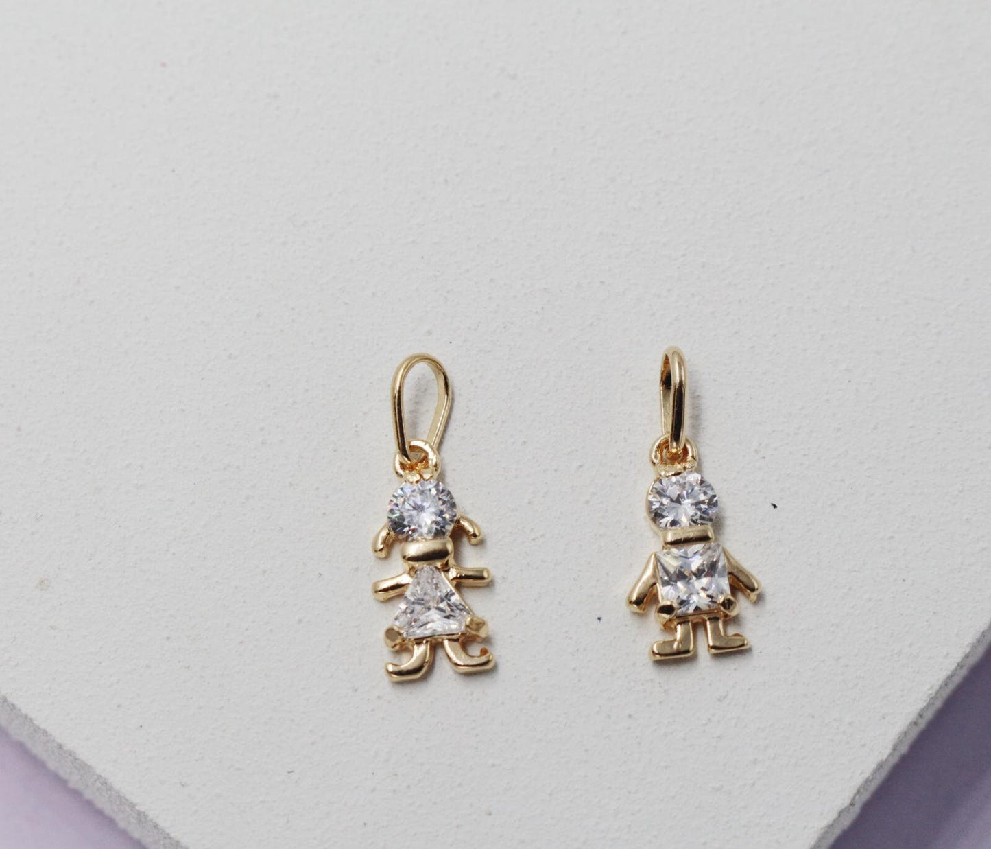 Boy and Girl Zirconia Pendant