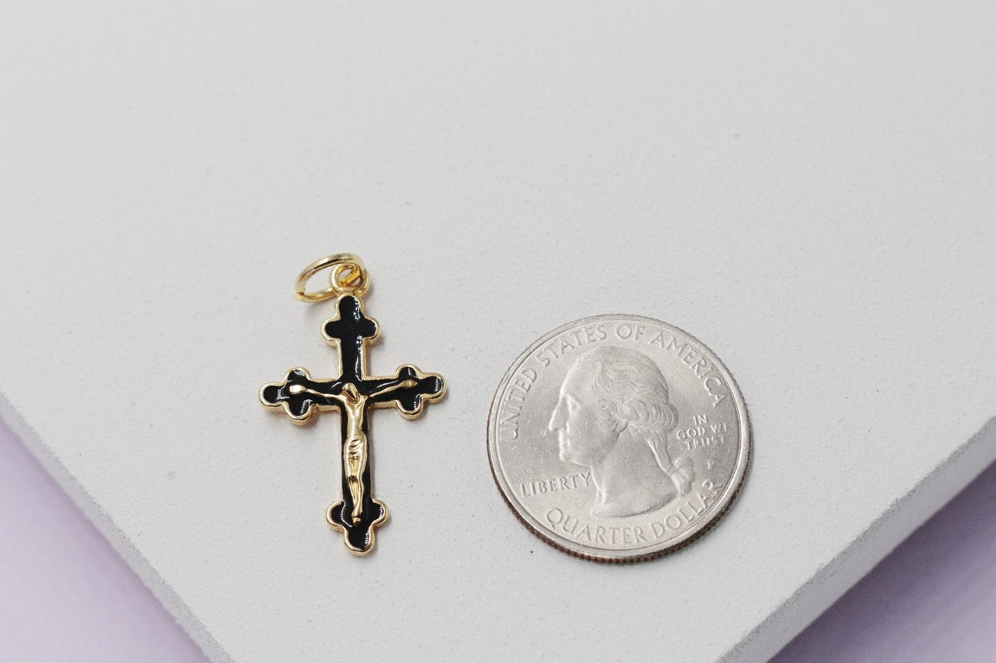 Black Crucifix Cross Pendant