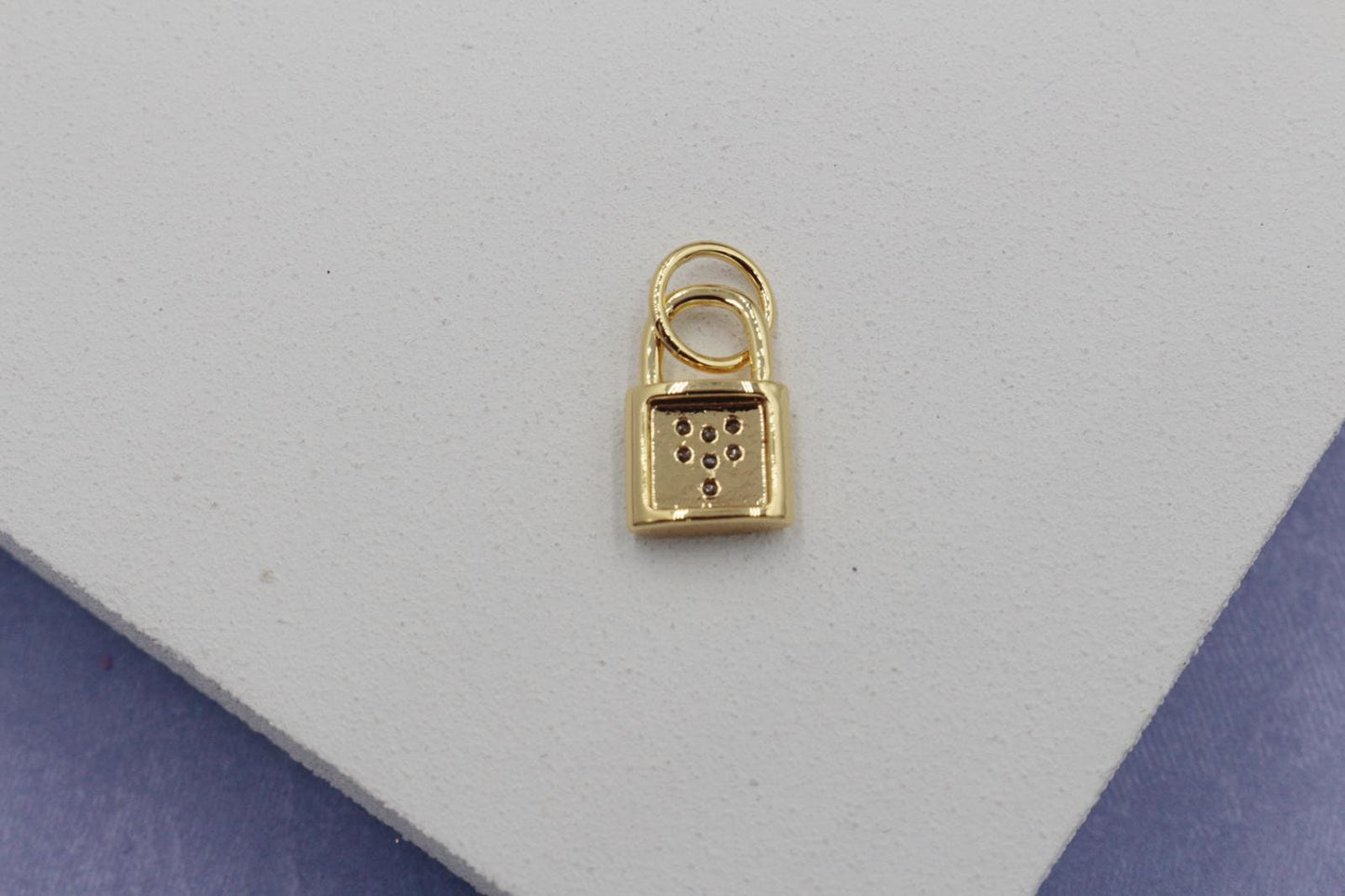Lock with Cubic Zirconia Heart Detail Pendant