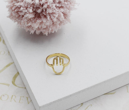 Open Hamsa Ring