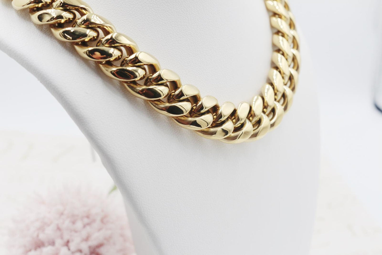 Cuban Link Chain with Open Box Clasp Choker & Necklace 6mm, 8mm, 10mm, 14mm