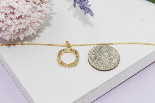 Positive Vibes Medallion Dainty Cuban Link Chain Necklace