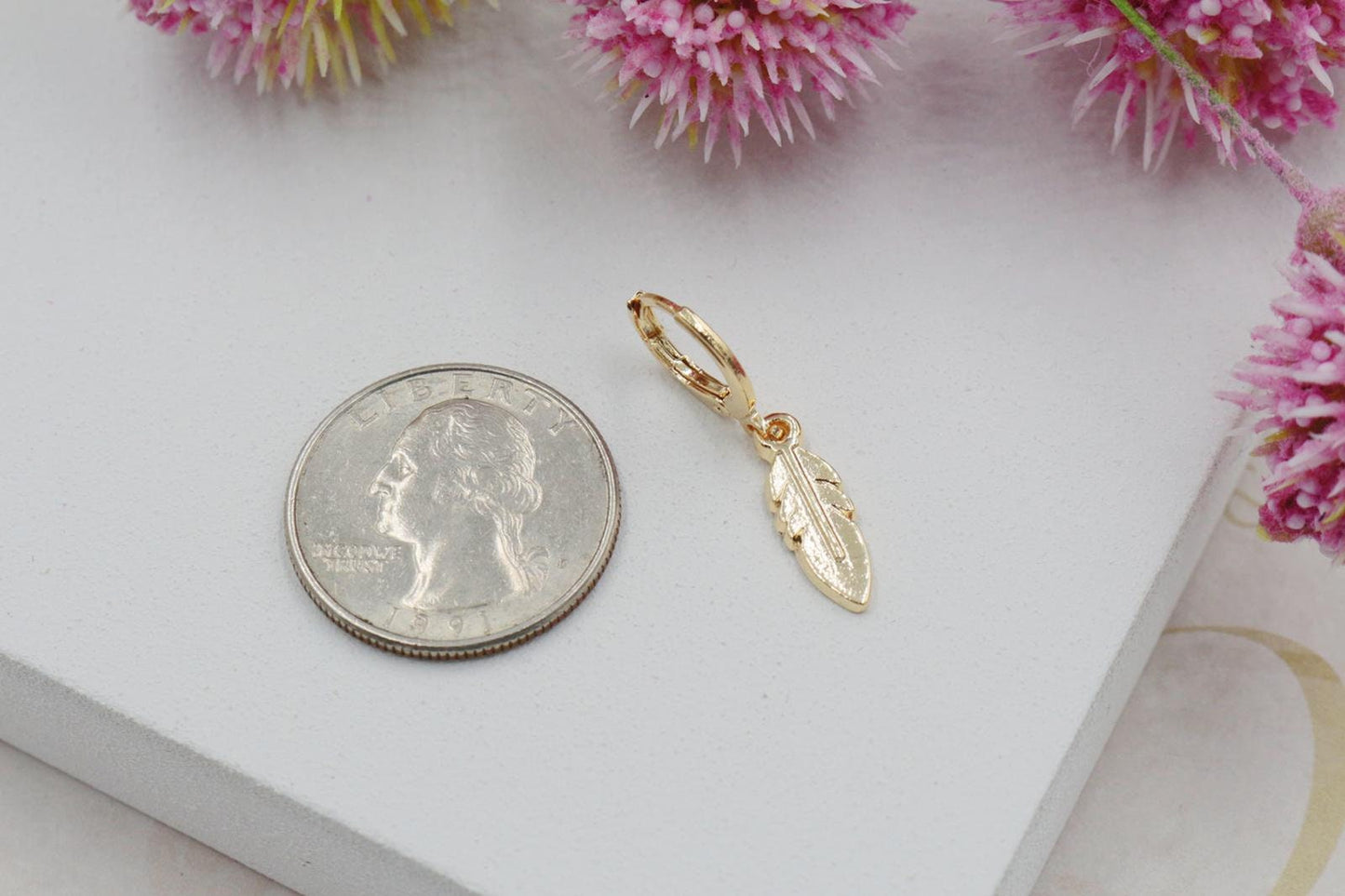 Feather Huggies Earrings