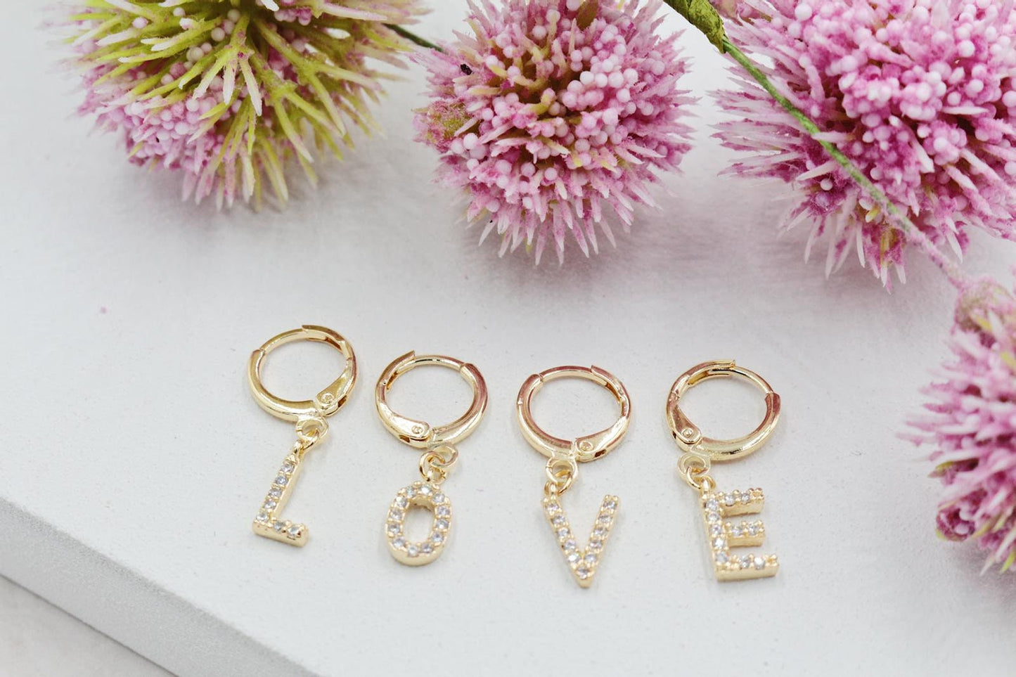 A-Z Initial Letters Huggies Earrings