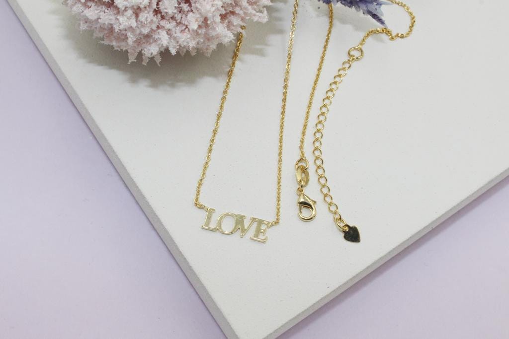 "LOVE" Rolo Chain Necklace