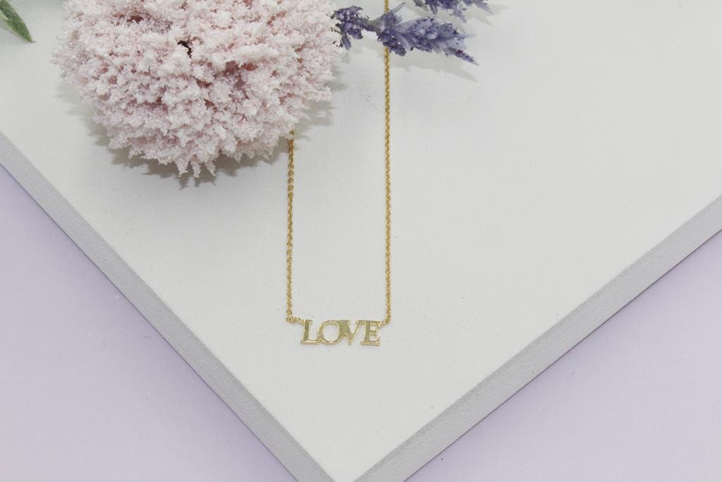 "LOVE" Rolo Chain Necklace