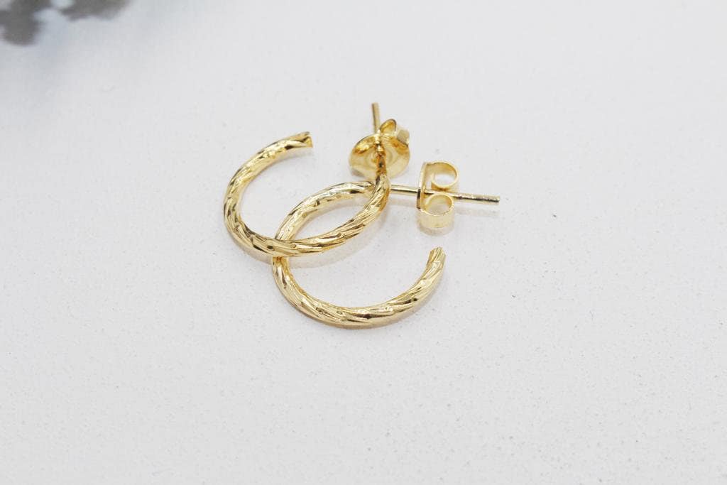 Dainty Twisted Designed Open Hoops