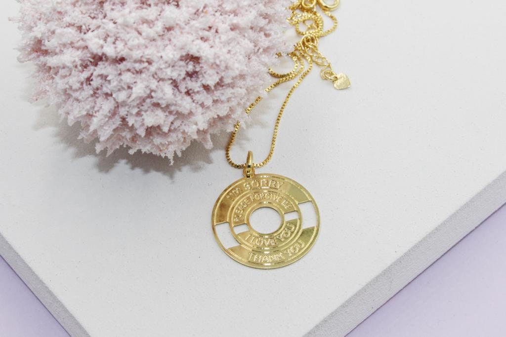 I'm So Sorry Medallion Pendant Necklace