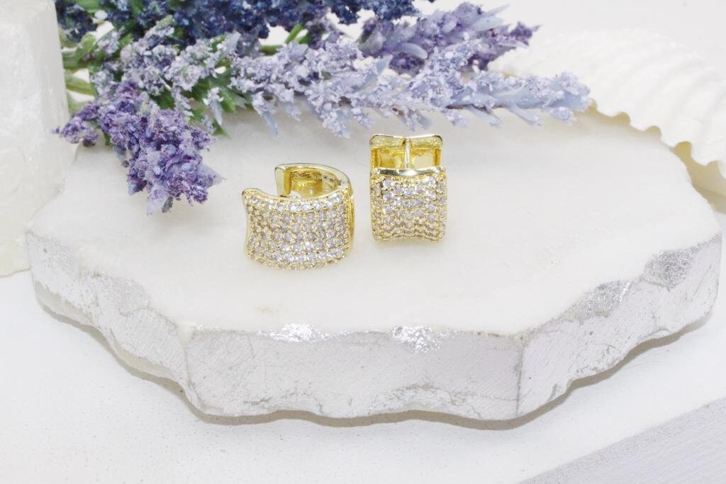 Micro Pave Cubic Zirconia Huggies