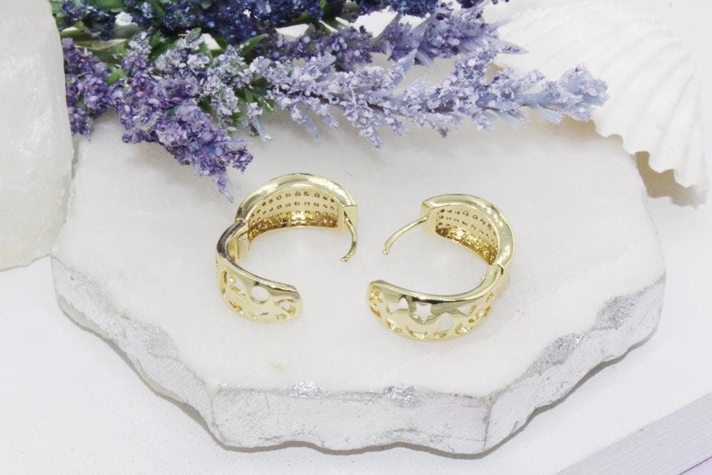 Micro Pave Cubic Zirconia Domed (inward) Huggies