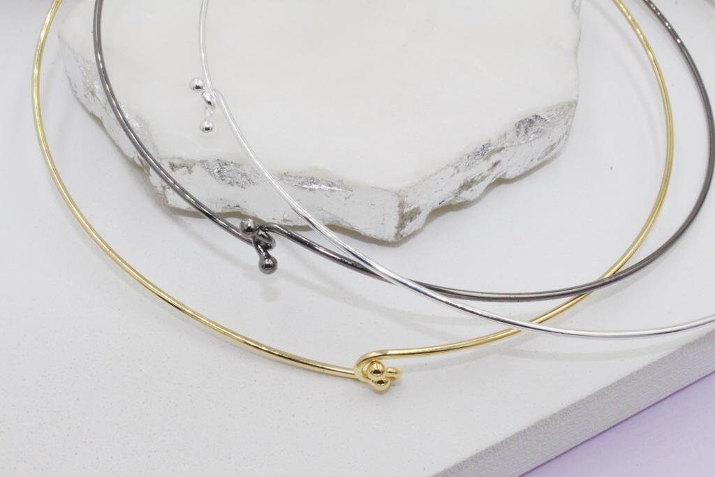 Gold Filled, Rhodium Plated, Black Rhodium Omega Choker