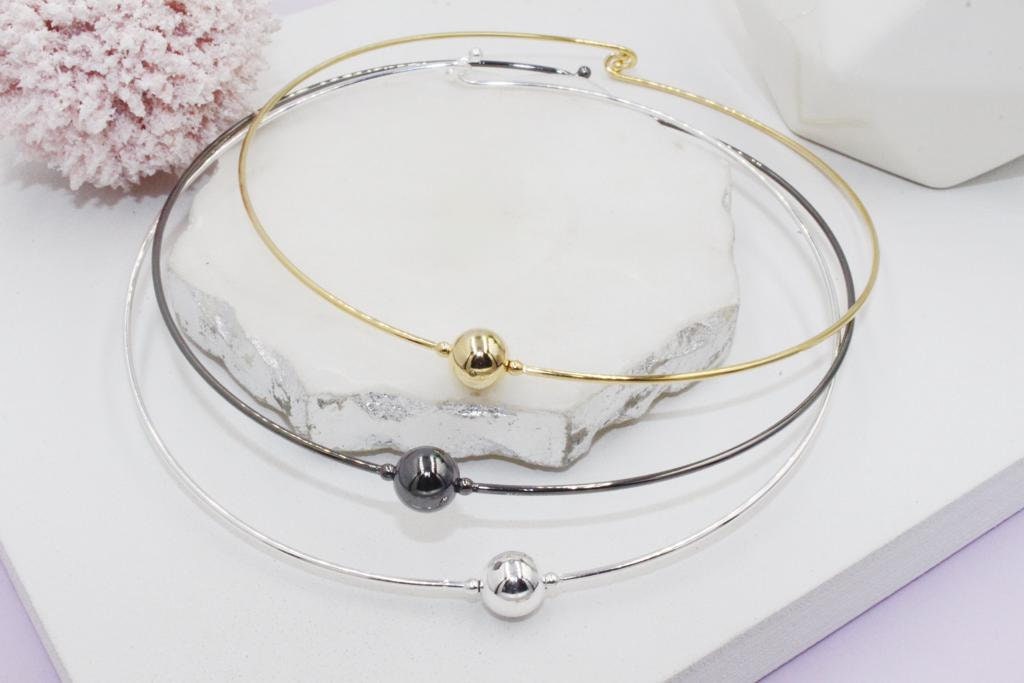 Gold Filled, Rhodium Plated, Black Rhodium Omega Choker