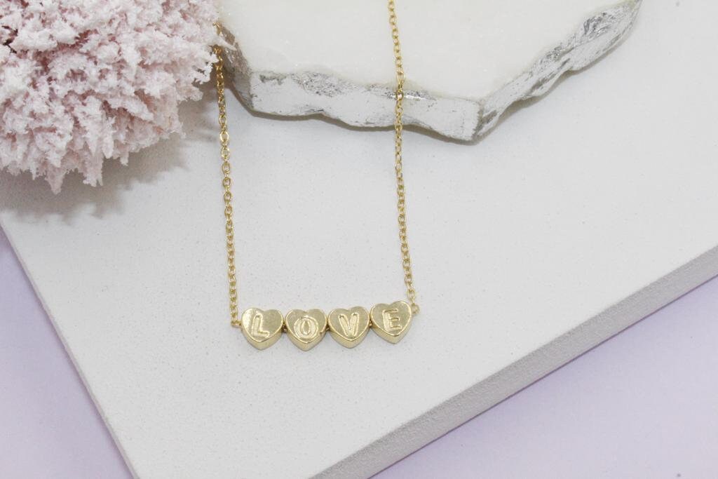 "LOVE" Script Rolo Chain Necklace