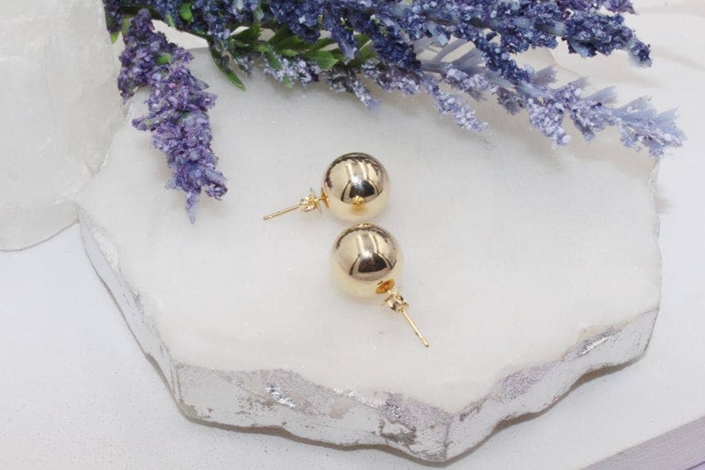 Golden Sphere Stud Earrings