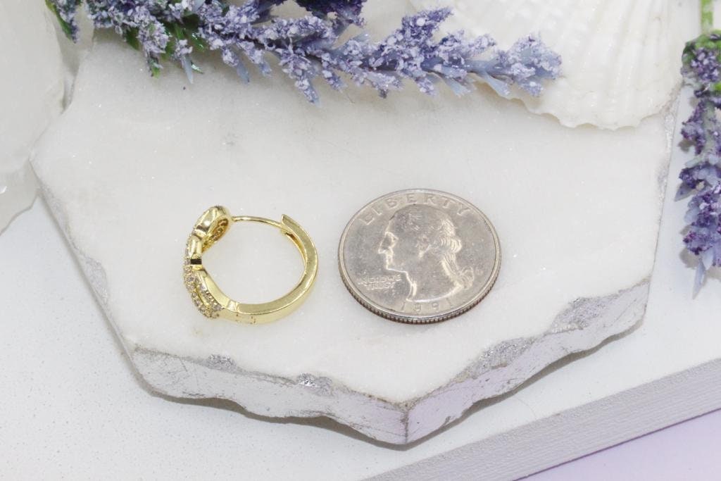 Micro Pave Cubic Zirconia Twisted Huggies