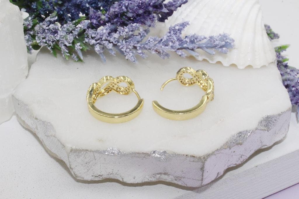 Micro Pave Cubic Zirconia Twisted Huggies
