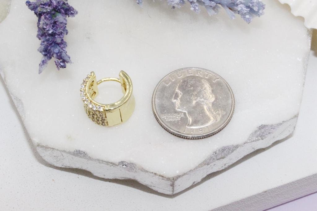 Micro Pave Cubic Zirconia Huggies