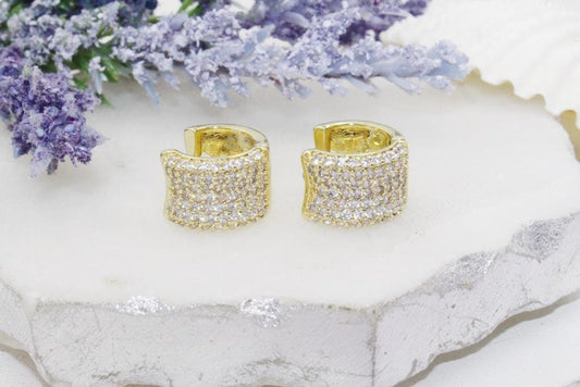 Micro Pave Cubic Zirconia Huggies