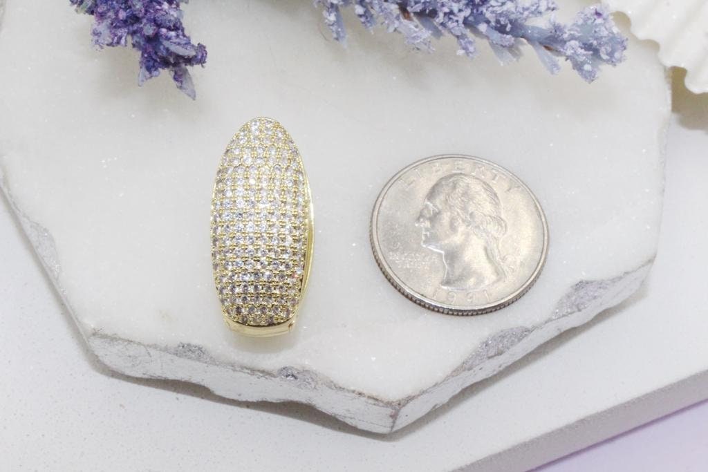 Micro Pave Cubic Zirconia Trendy Shaped Statement Huggies