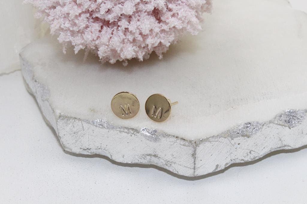 A-Z Round Initials Stud Earrings