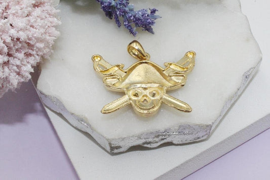 Pirate Skull Crossed Swords Pendant