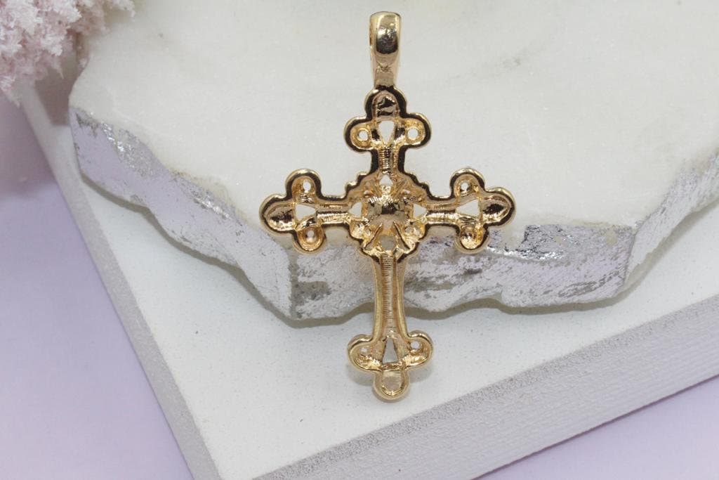 Black Stones Cross Pendant