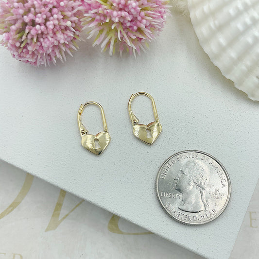 Padlock In Heart Huggie Earrings