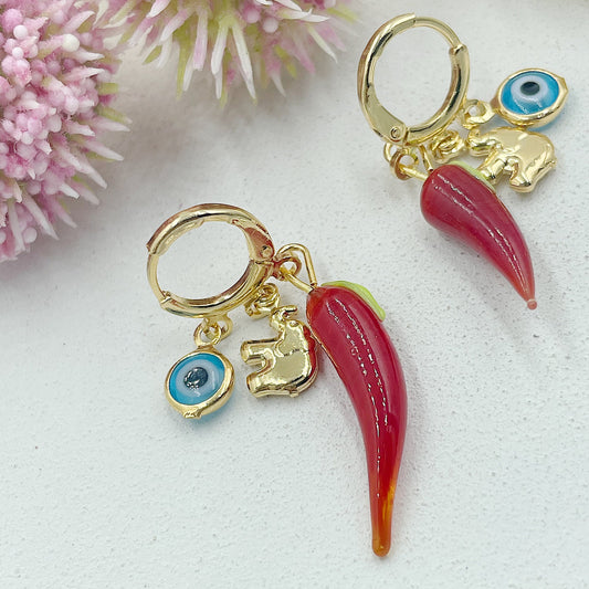 Pepper, Elephant And Greek Eye Hanging