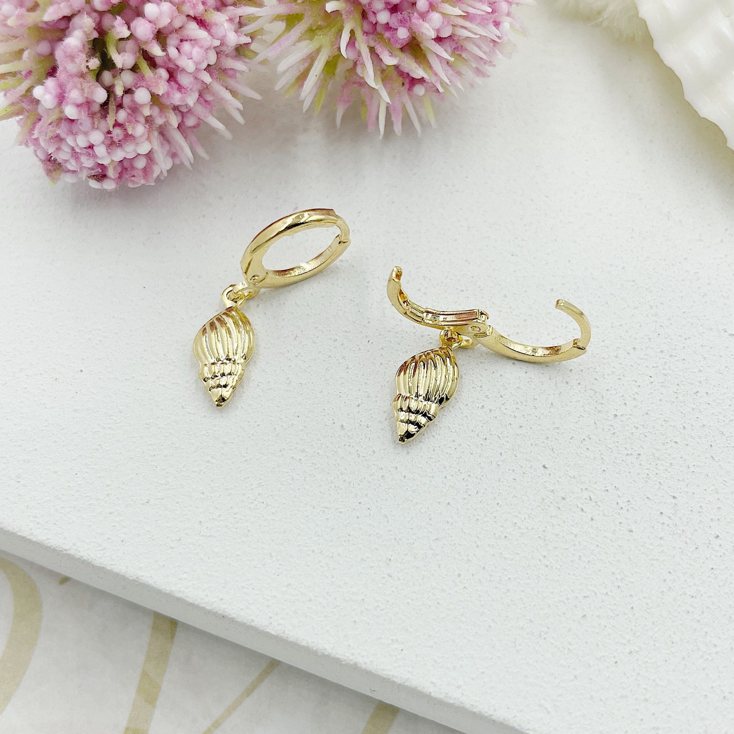 Seashell Huggie Earrings