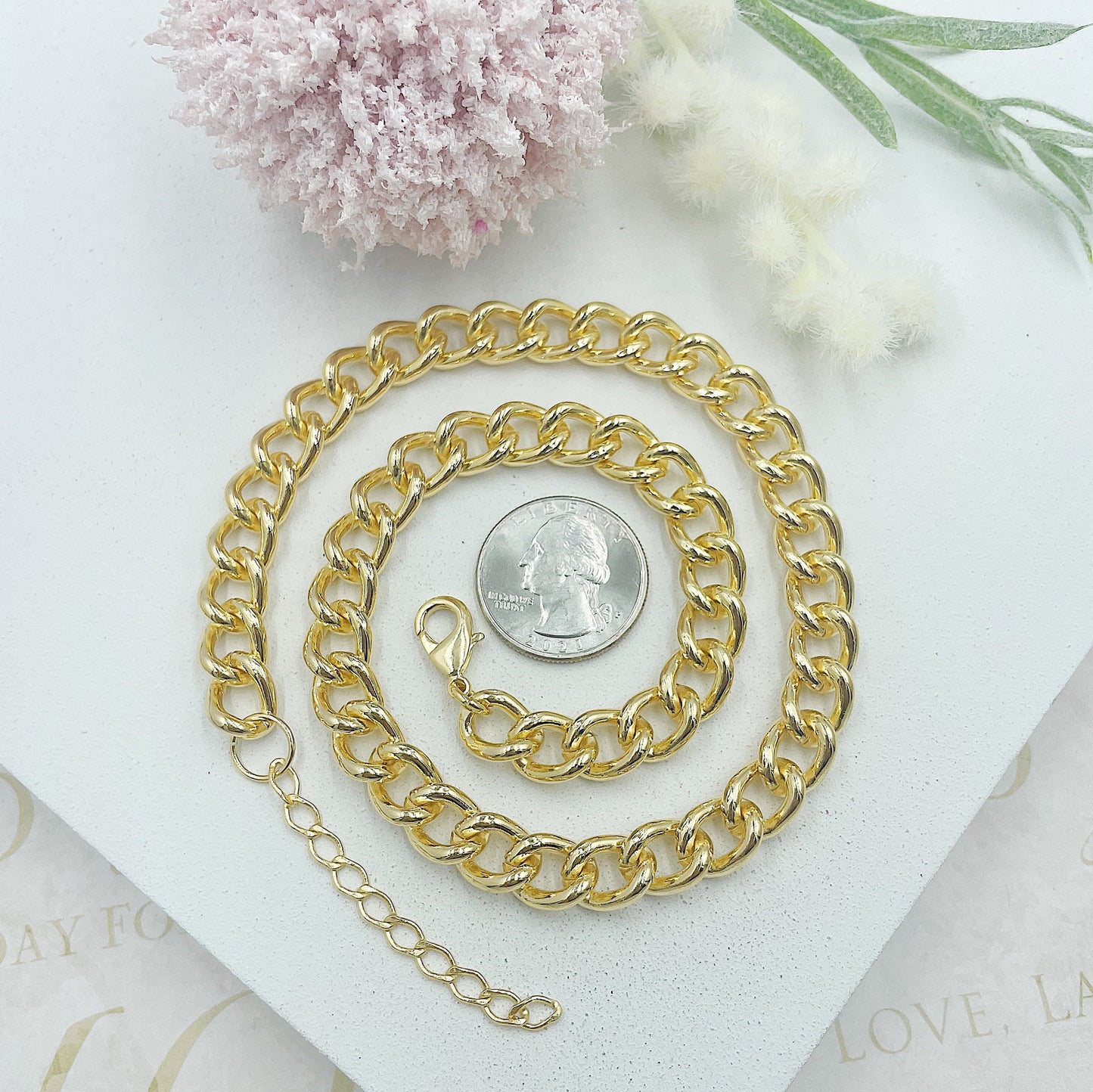 Necklace 18k Gold Filled "9mm Golden Chain"