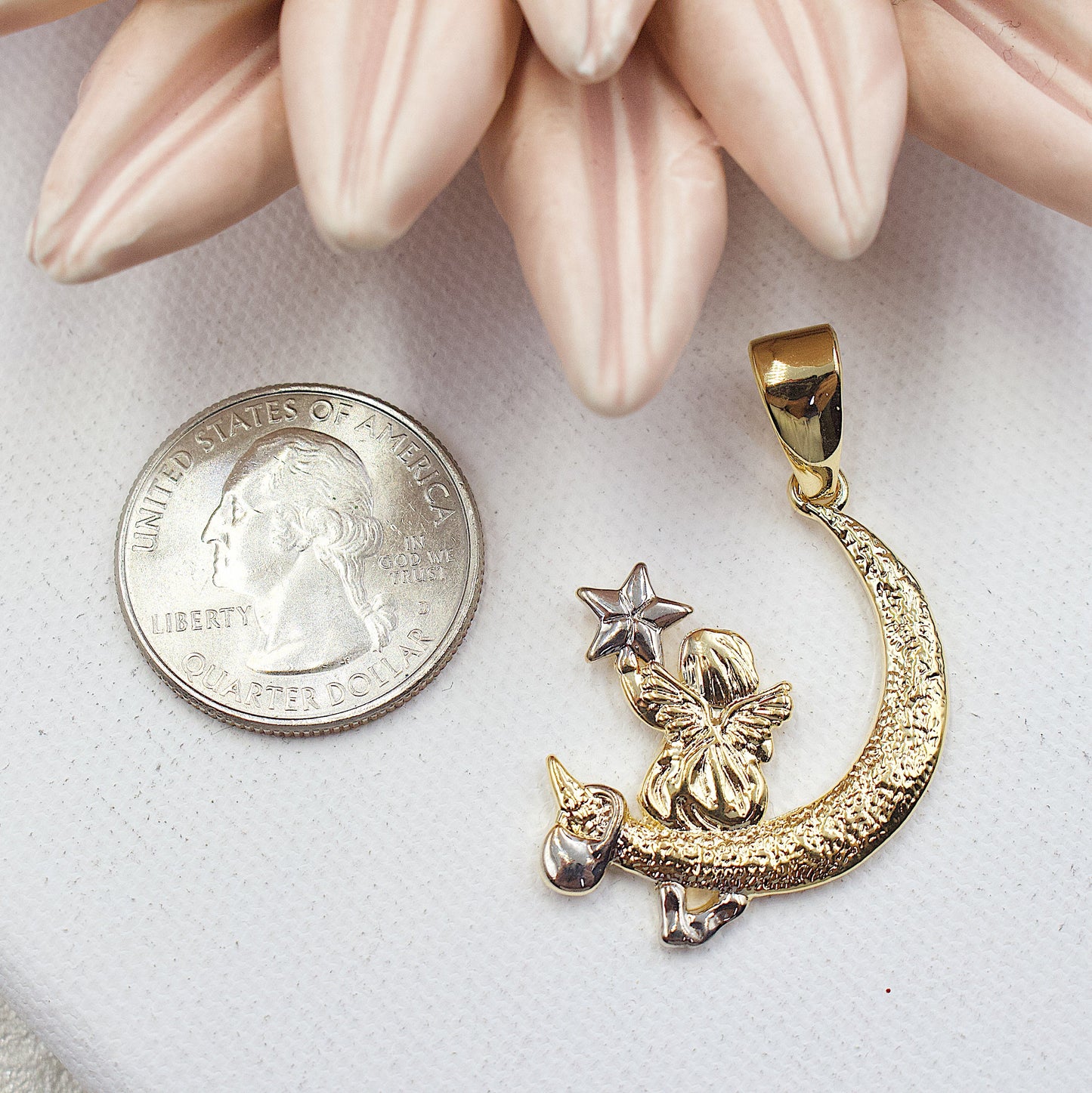 Angel Sitting On The Moon Pendant