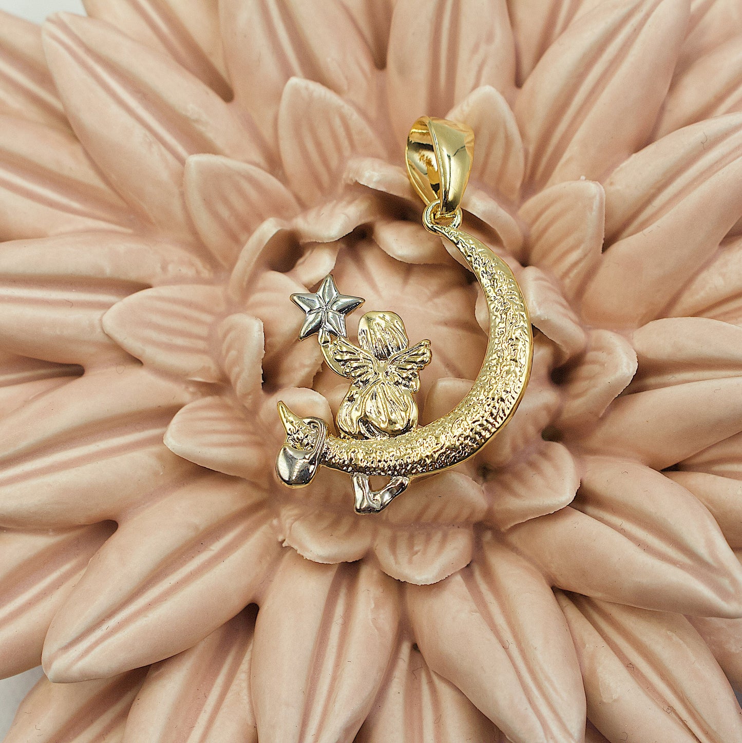 Angel Sitting On The Moon Pendant