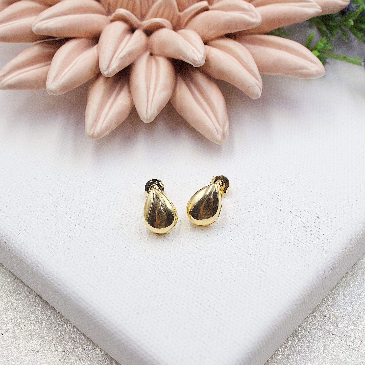 Gold Layered Box Chain Small Drop Set