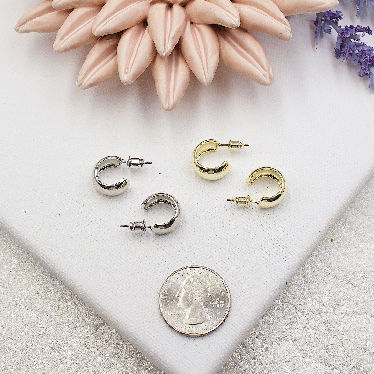 Thick And Flat Open Ring Earrings